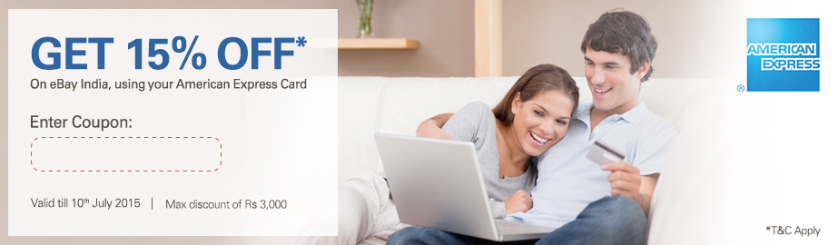 India Desire : Ebay American Express 15% Discount Offer:Shop On ebay And get Flat 15% Off Through American Express Cards